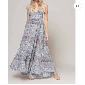 L'Agence Printed Silk Maxi Dress
